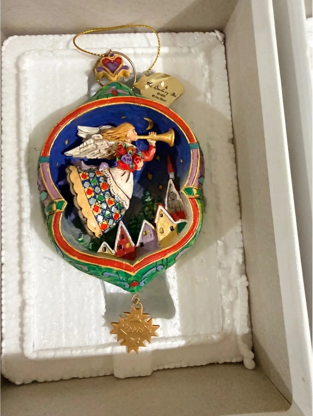 Set of 6 Annual Hand-Painted Jim Shore Christmas OrnamentsFrom Danbury Mint
